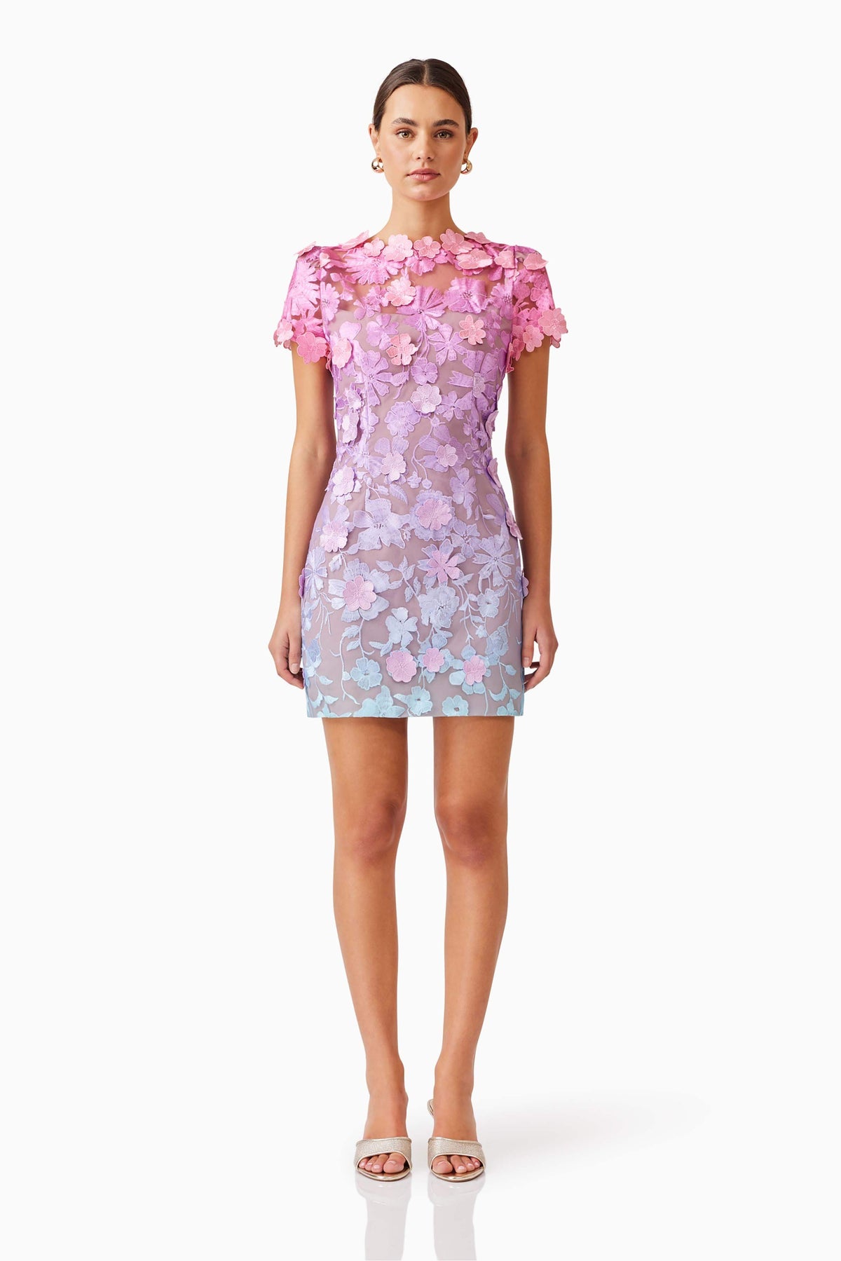 Elle Mini Dress in Pink & Blue Ombre