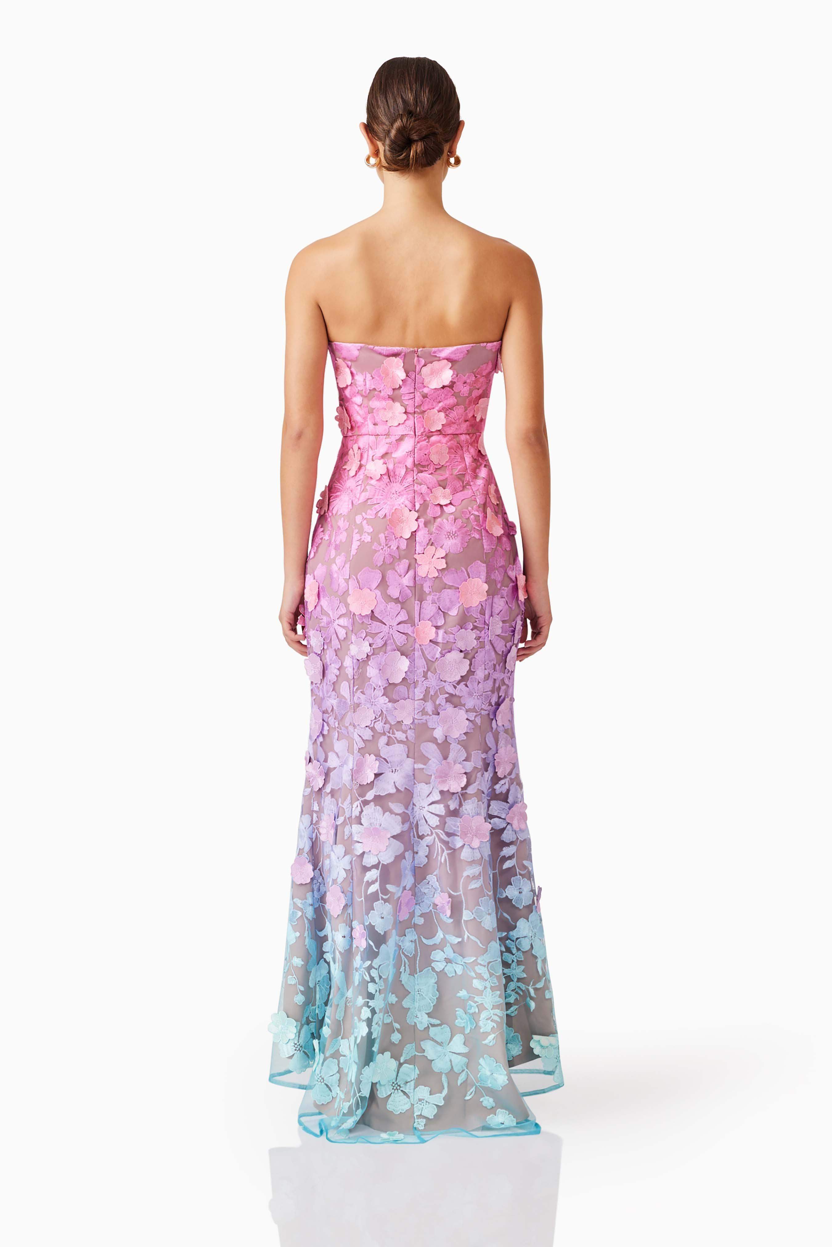 Elle Gown in Pink & Blue Ombre