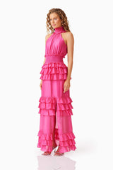 Kalani Halter Maxi Dress in Pink