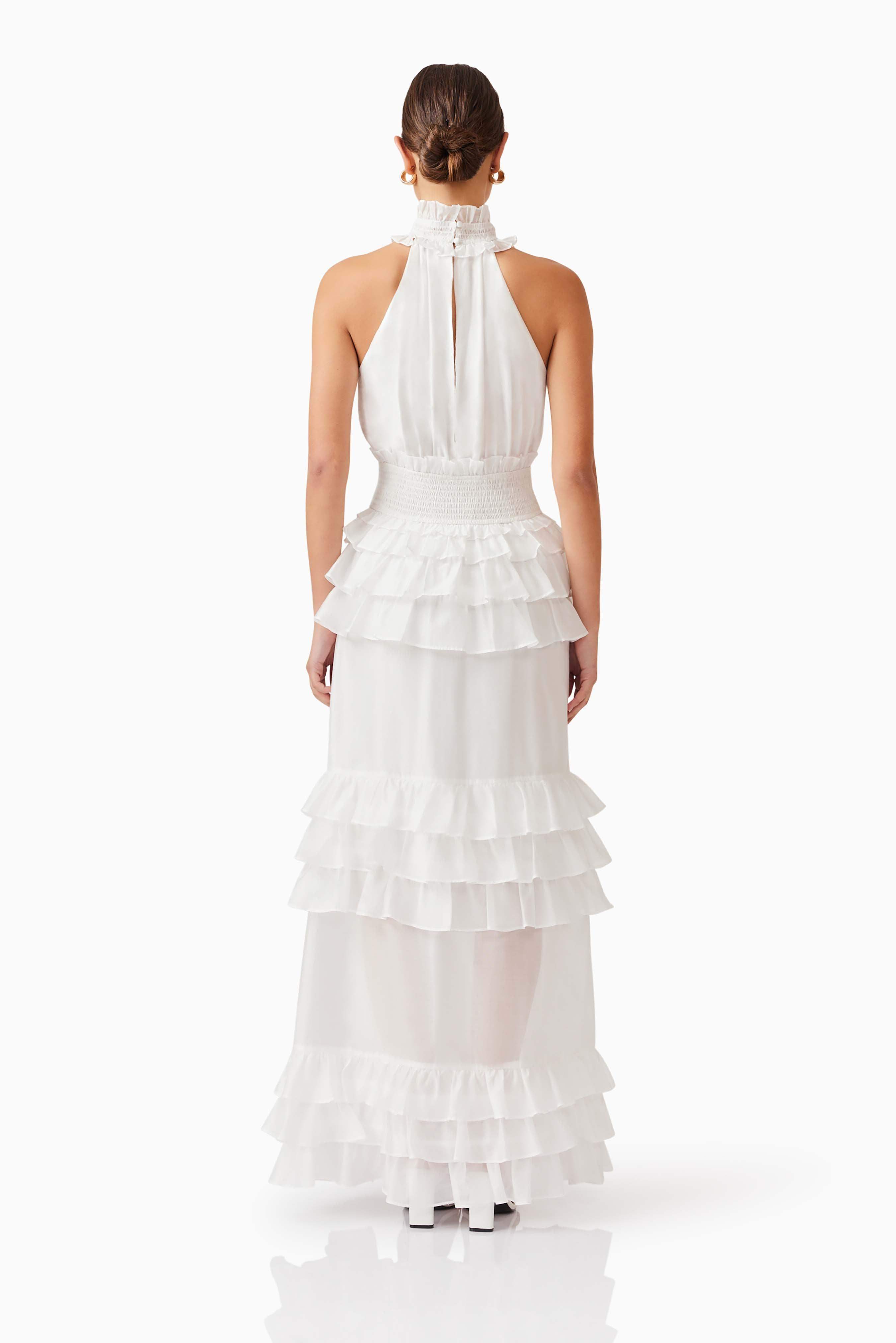 Kalani Halter Maxi Dress in White