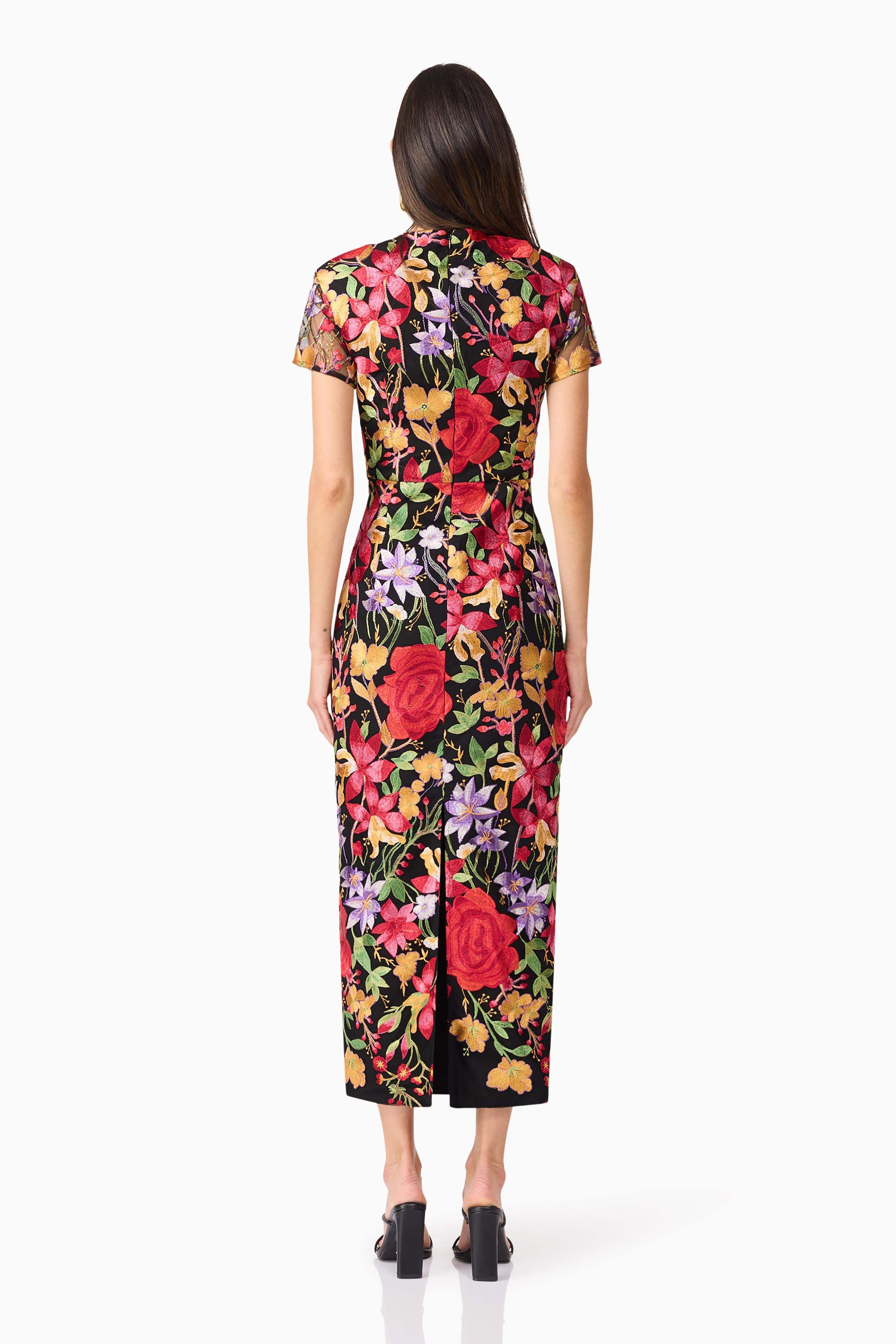 Talia Maxi Dress in Black Floral