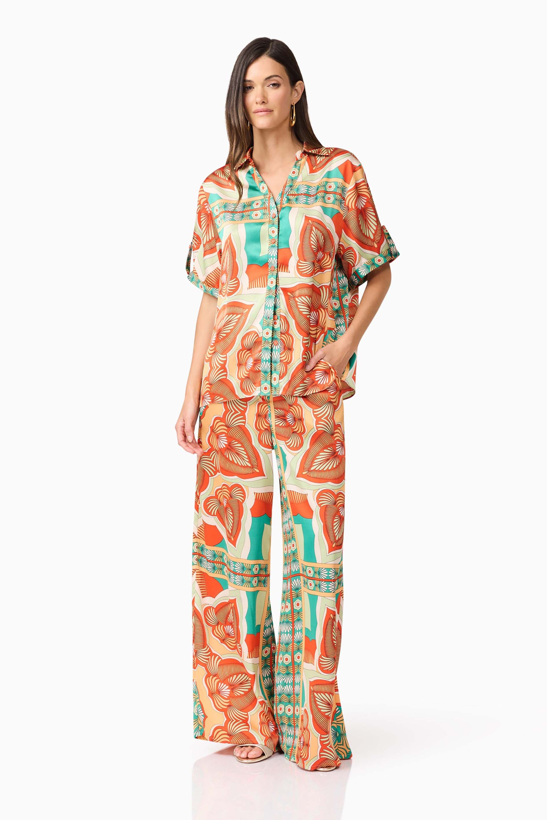 Neomi Satin Set in Orange