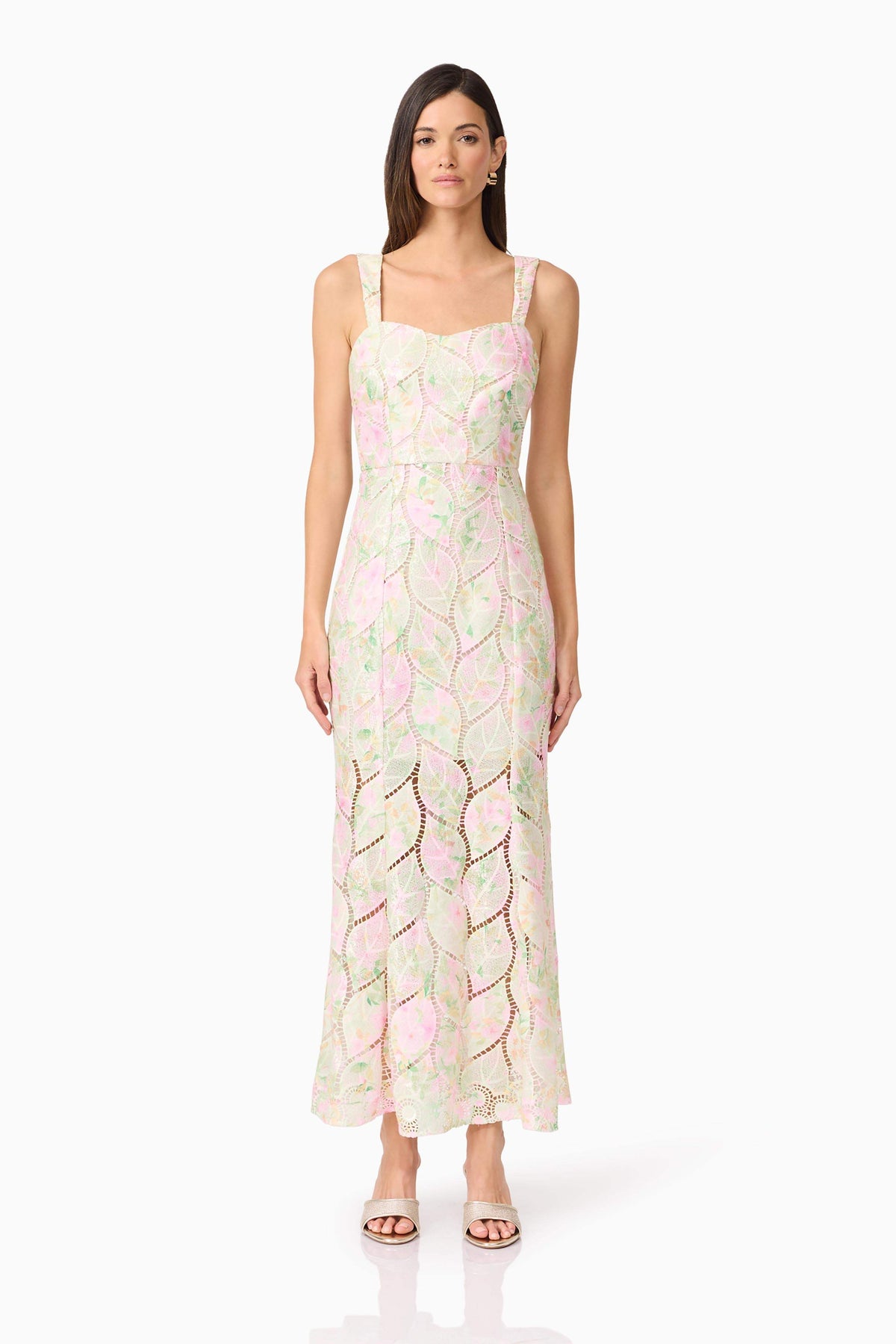 Indria Lace Maxi Dress in Floral