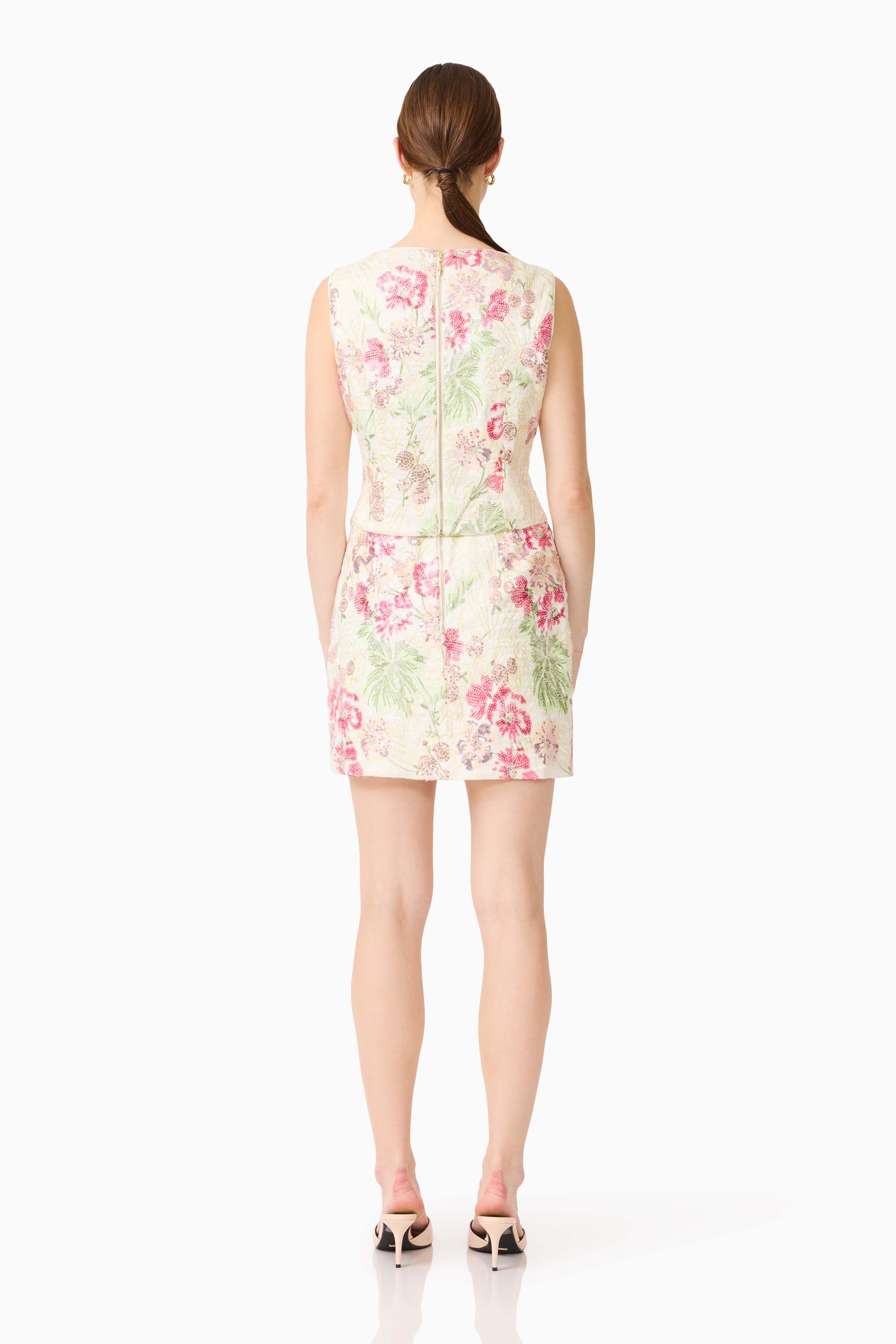 Greta Embroidered Set in Cream & Pink Floral