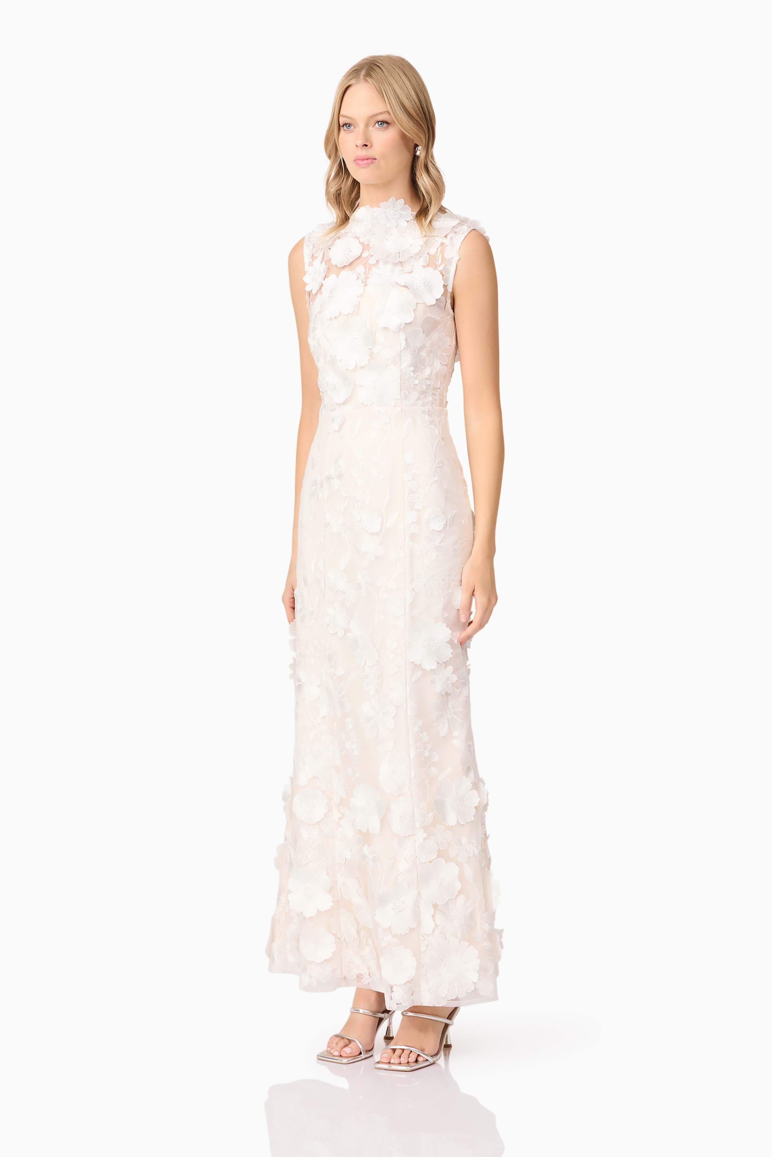 Yvette 3D Gown in White