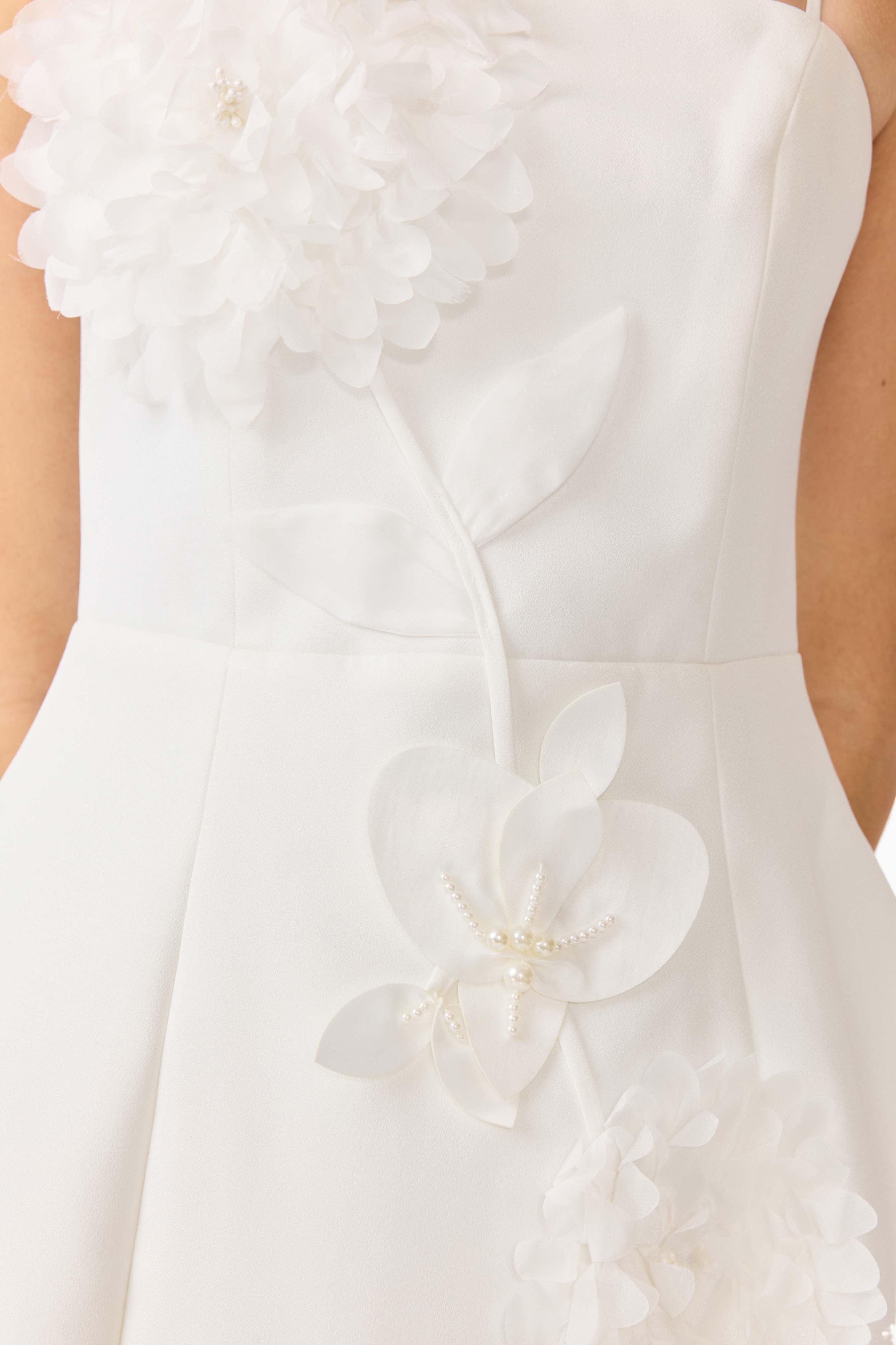Gemma Floral Mini Dress in White