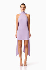 Mira Halter Mini Dress in Purple