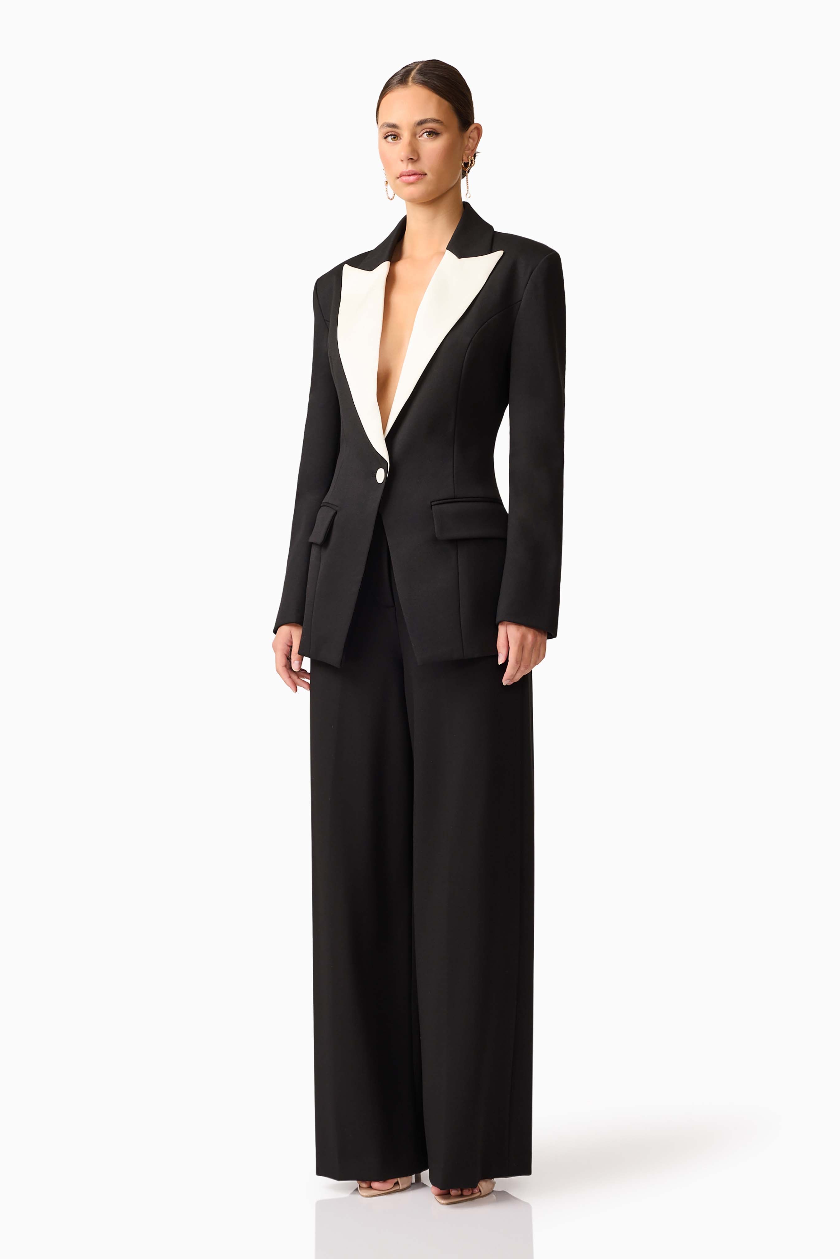 Leonie Wide Leg Pants In Black