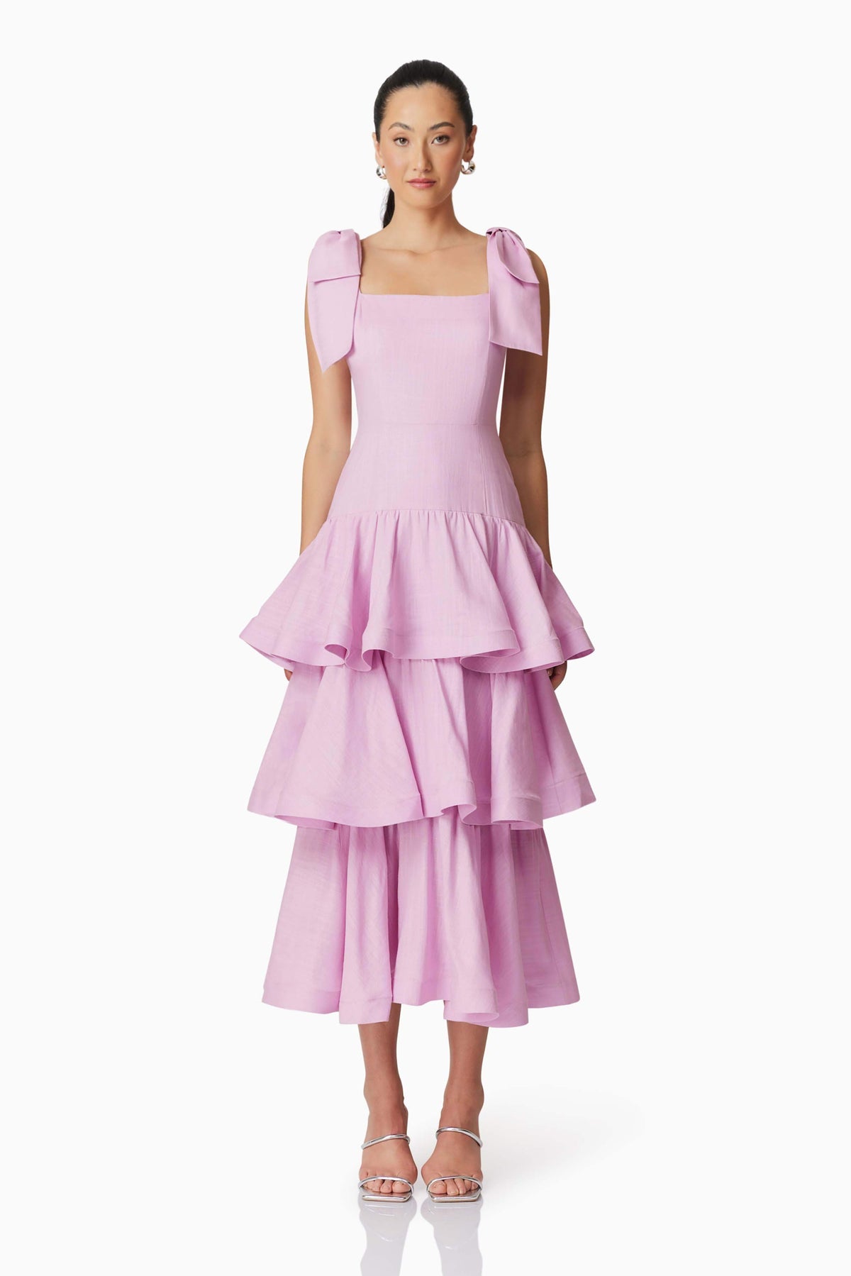 Kara Tiered Maxi Dress in Purple
